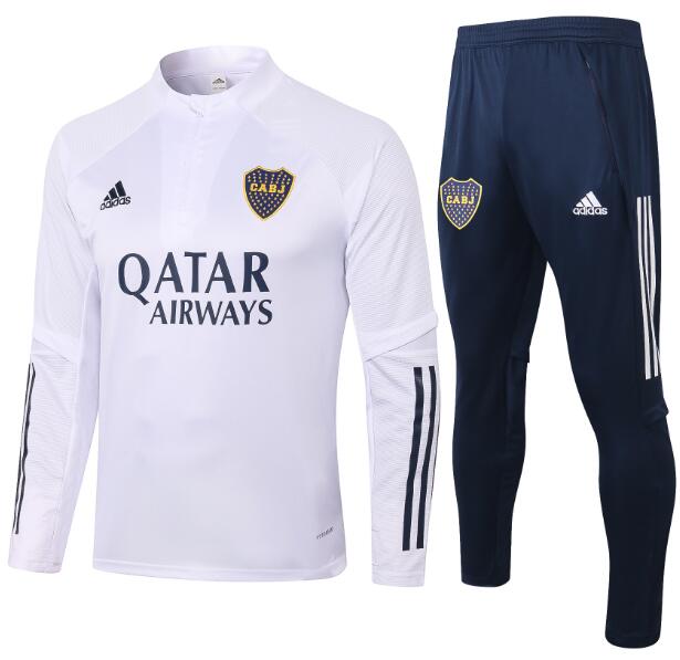 Boca Juniors White Training Kits Sweatshirt and Pants 2020/21